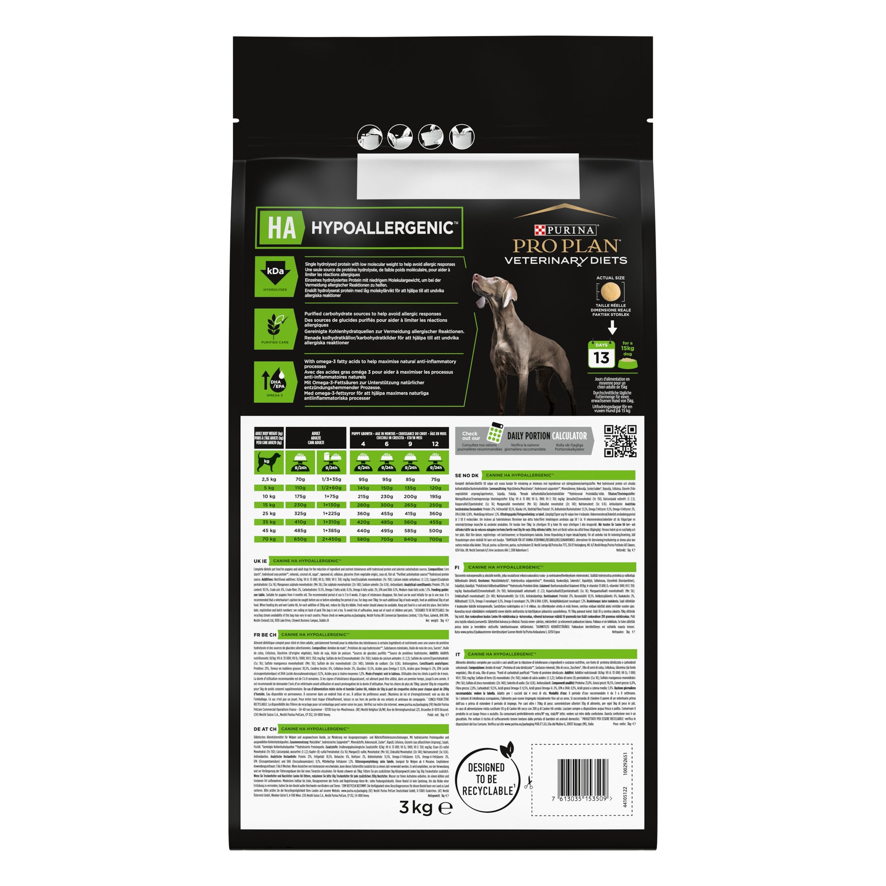 PURINA® PRO PLAN® VETERINARY DIETS HA Hypoallergenic®.