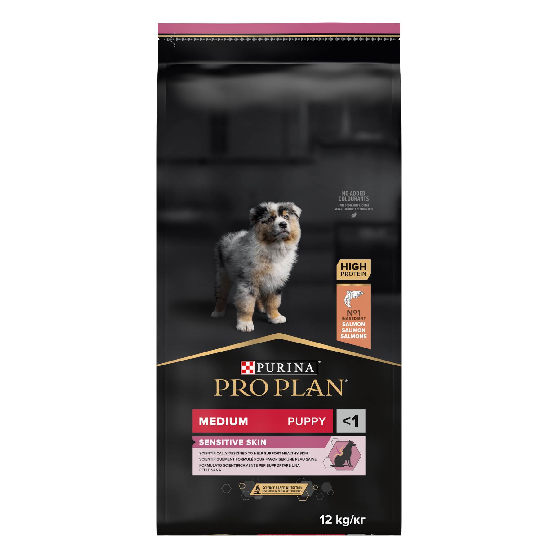 PURINA® PRO PLAN® Sensitive Skin Medium Puppy 12 kg, PÄIVÄYSTUOTE -50 %