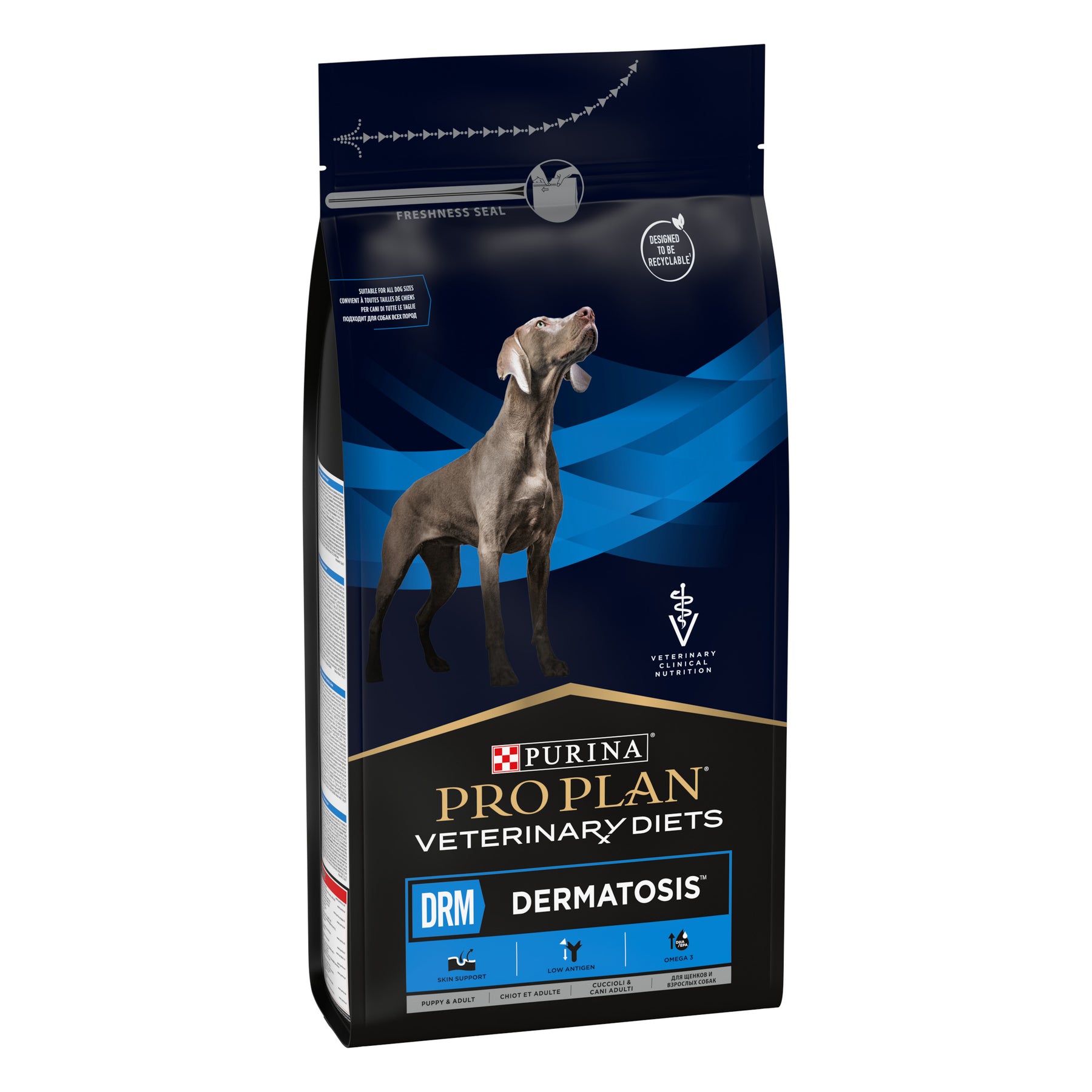PURINA® PRO PLAN® VETERINARY DIETS DRM Dermatosis® ruokapakkaus.