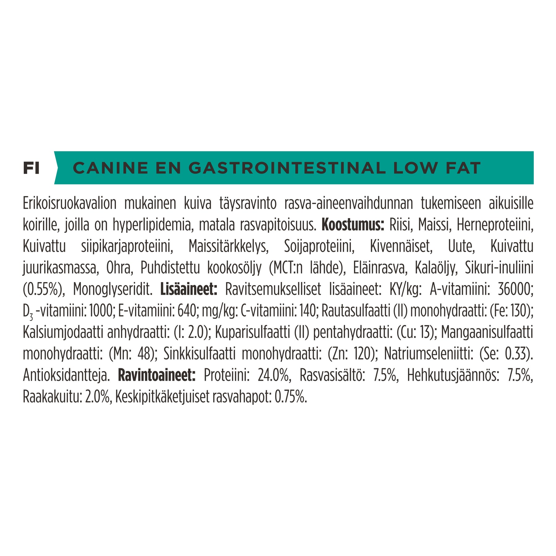 PURINA® PRO PLAN® VETERINARY DIETS EN Gastrointestinal® Low Fat