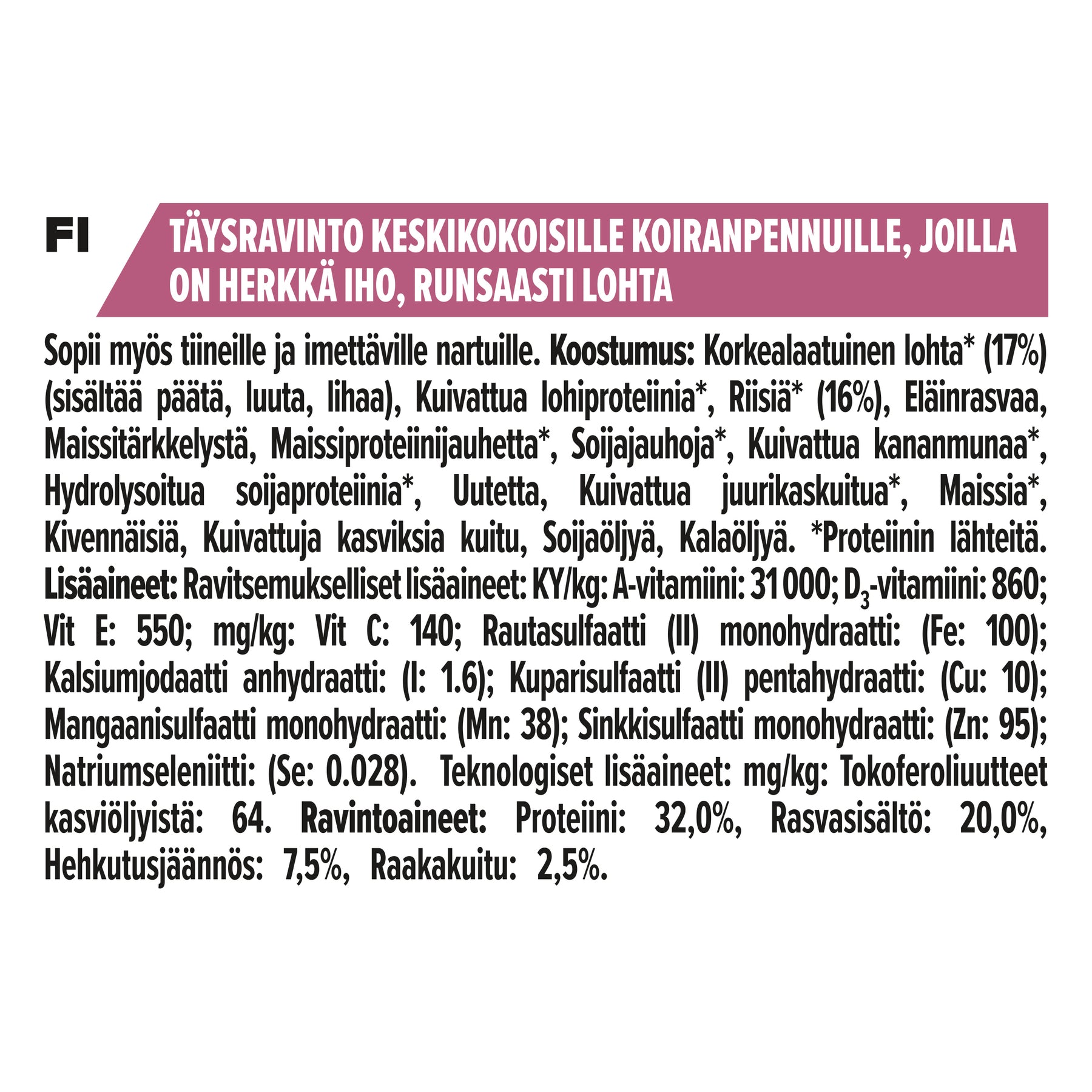 PURINA® PRO PLAN® Sensitive Skin Medium Puppy 12 kg, PÄIVÄYSTUOTE -50 %