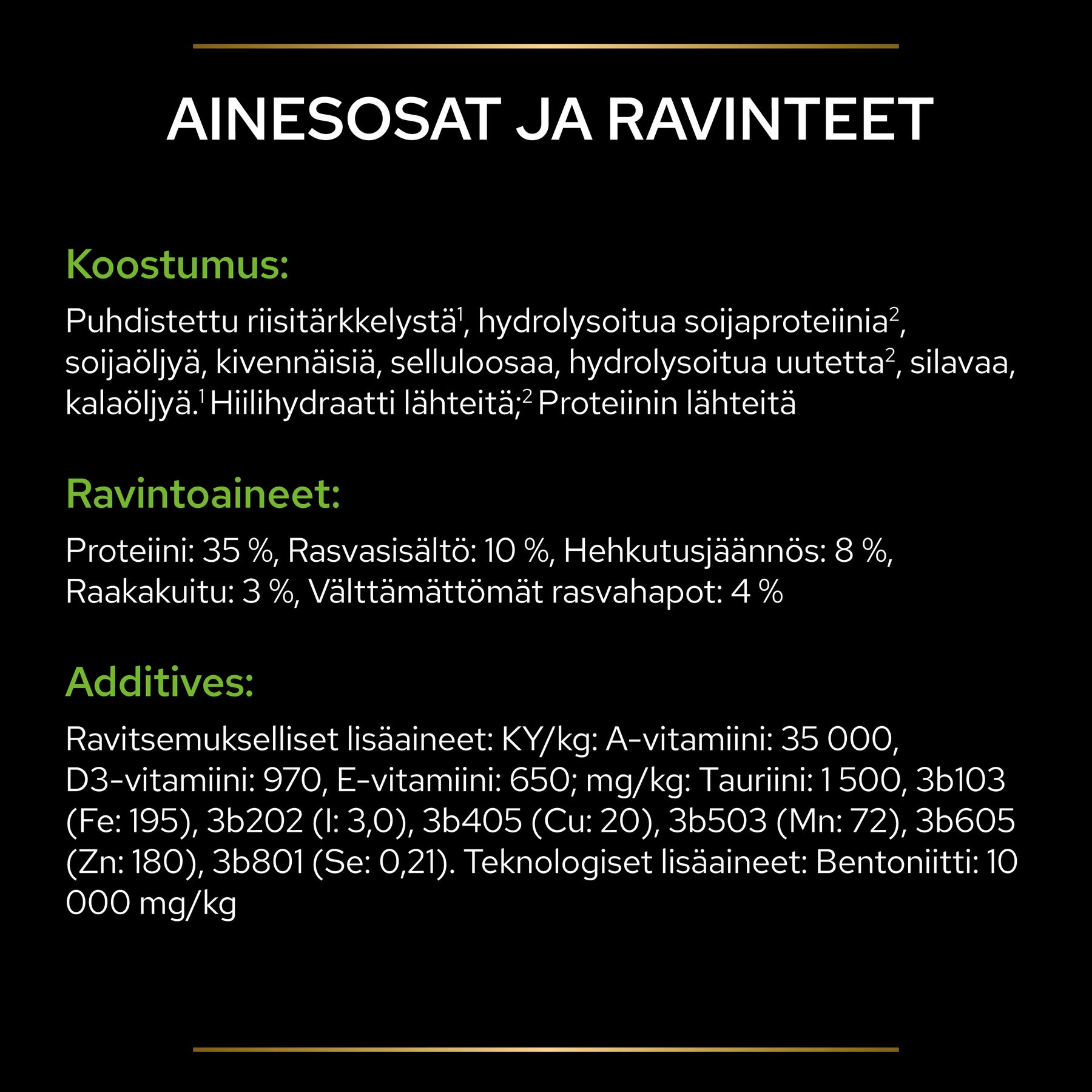 PURINA® PRO PLAN® Veterinary Diets - HA ST/OX Hypoallergenic tuotesisältö.