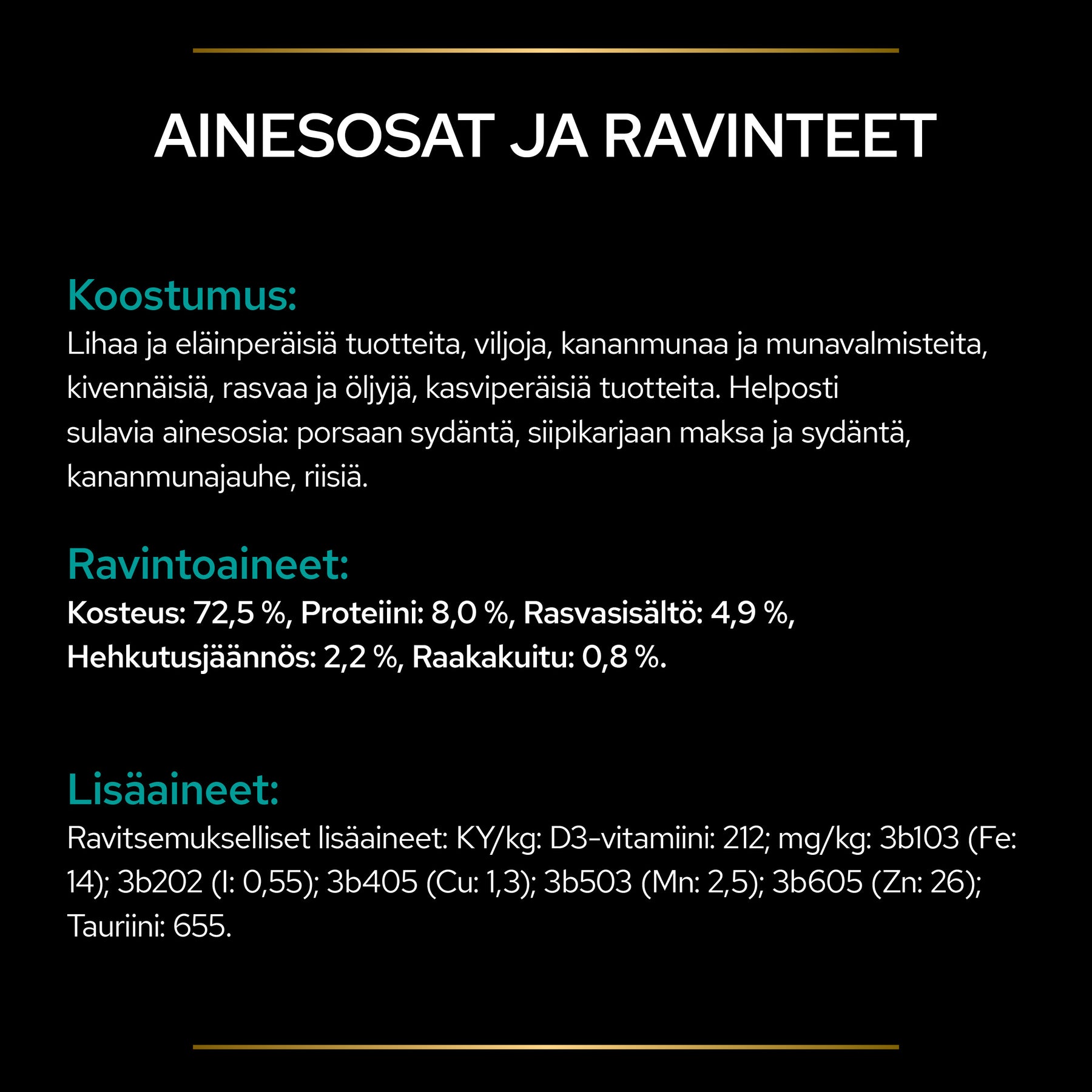PURINA® PRO PLAN® VETERINARY DIETS EN Gastrointestinal™ Märkäruoka tuotesisältö.