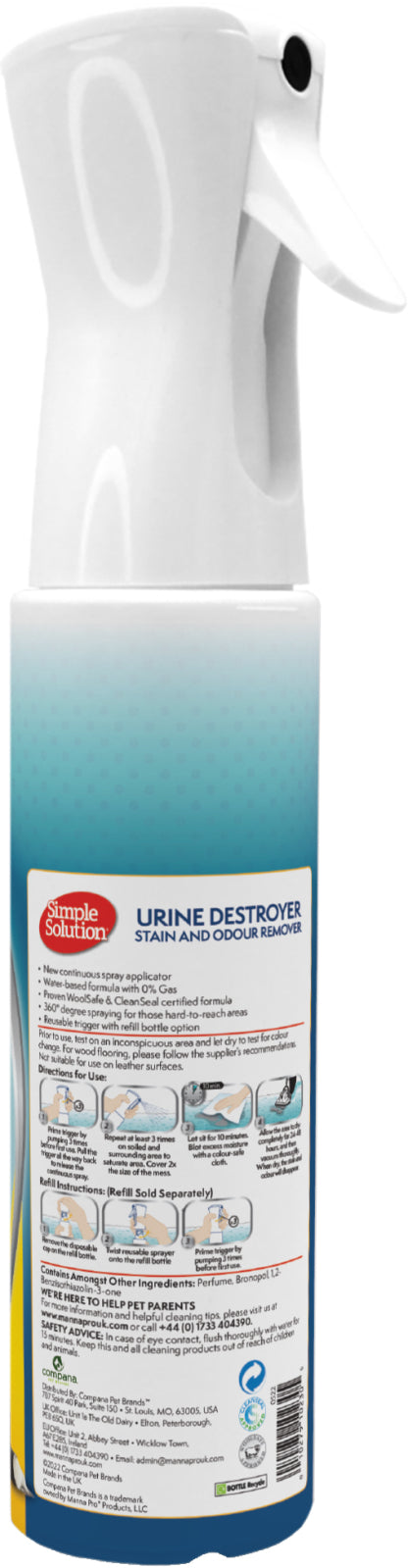 Simple Solution Urine Destroyer - Tahran- ja hajunpoistaja virtsatahroille 400 ml