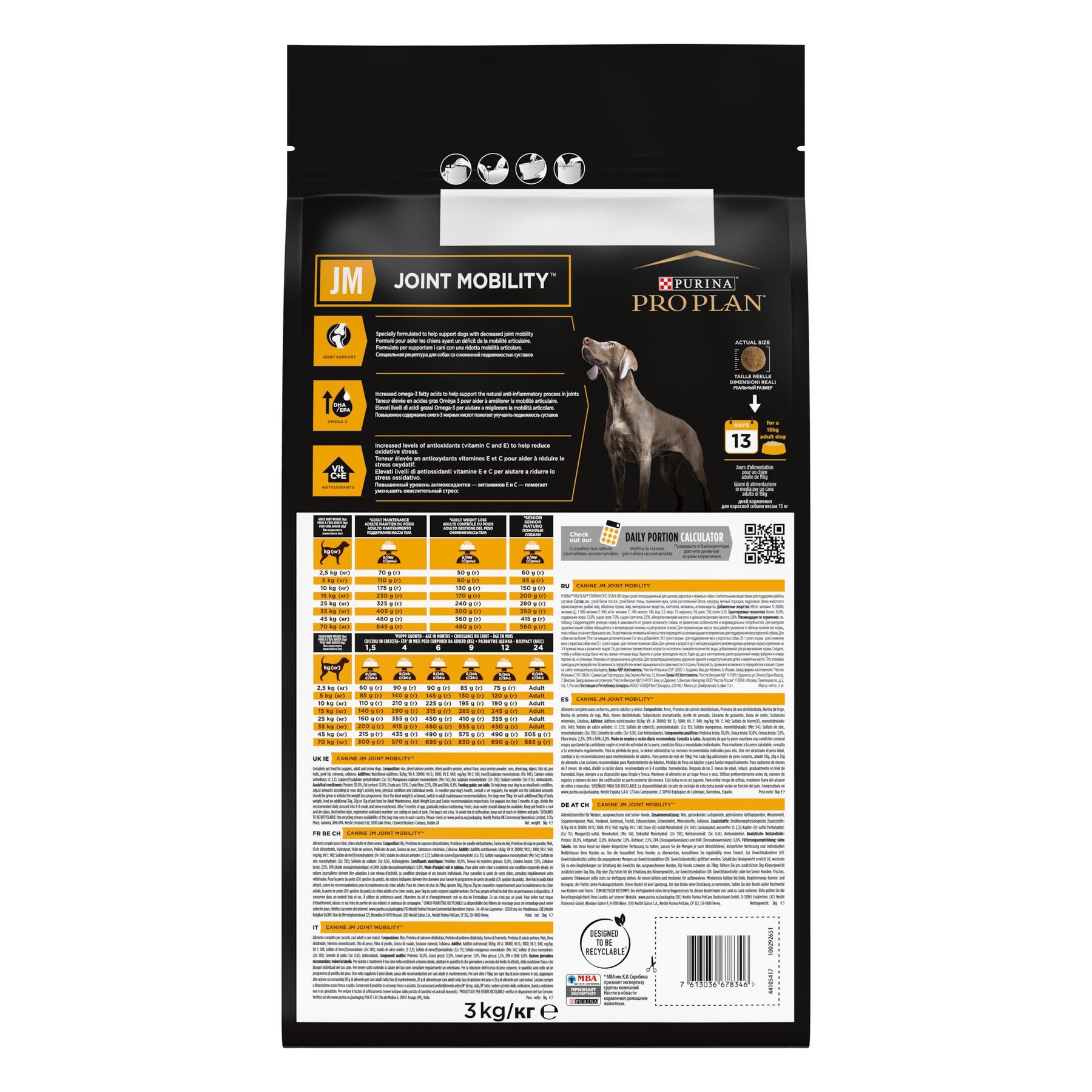 PURINA® PRO PLAN® Veterinary Diets JM Joint Mobility ruokapakkaus.