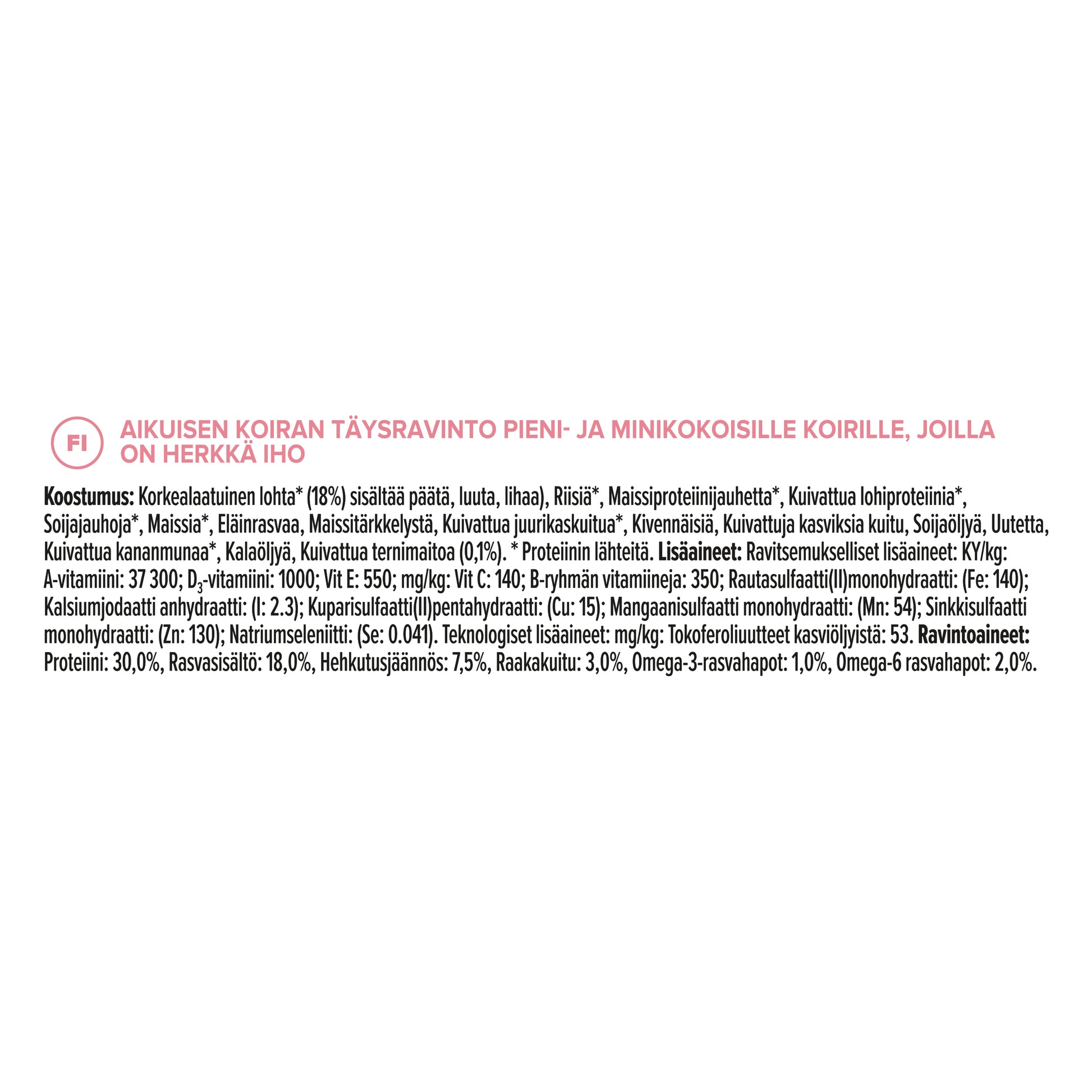 PURINA® PRO PLAN® Expert Care Nutrition - Acti-Protect™ Adult Small&Mini tuotesisältö.