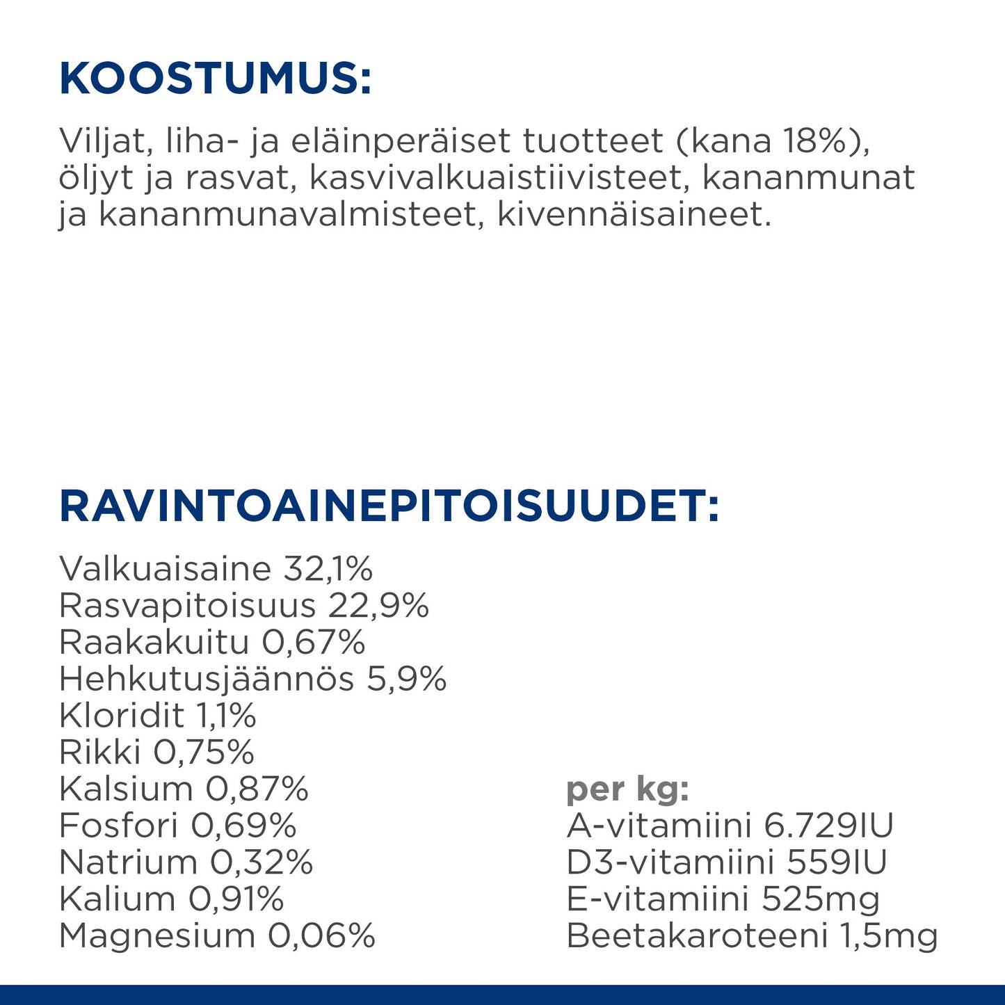 Hill's PRESCRIPTION DIET s/d kissan kuivaruoka - kana - PD sd_CAT_BK24709M__Composition_FI