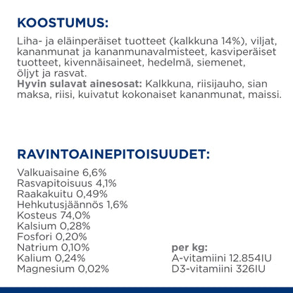 Hill's PRESCRIPTION DIET i/d koiran märkäruoka - kalkkuna 12x360g - PD id ActivBiome Can_DOG_BK31617__Composition_FI