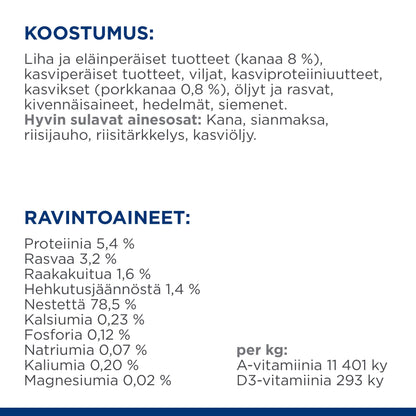 Hill's PRESCRIPTION DIET Gastrointestinal Biome muhennos koirille - kana & porkkanaa 12x354g - PD GiBiome Stew_Chicken Carrots_DOG_BK32555__Composition_FI