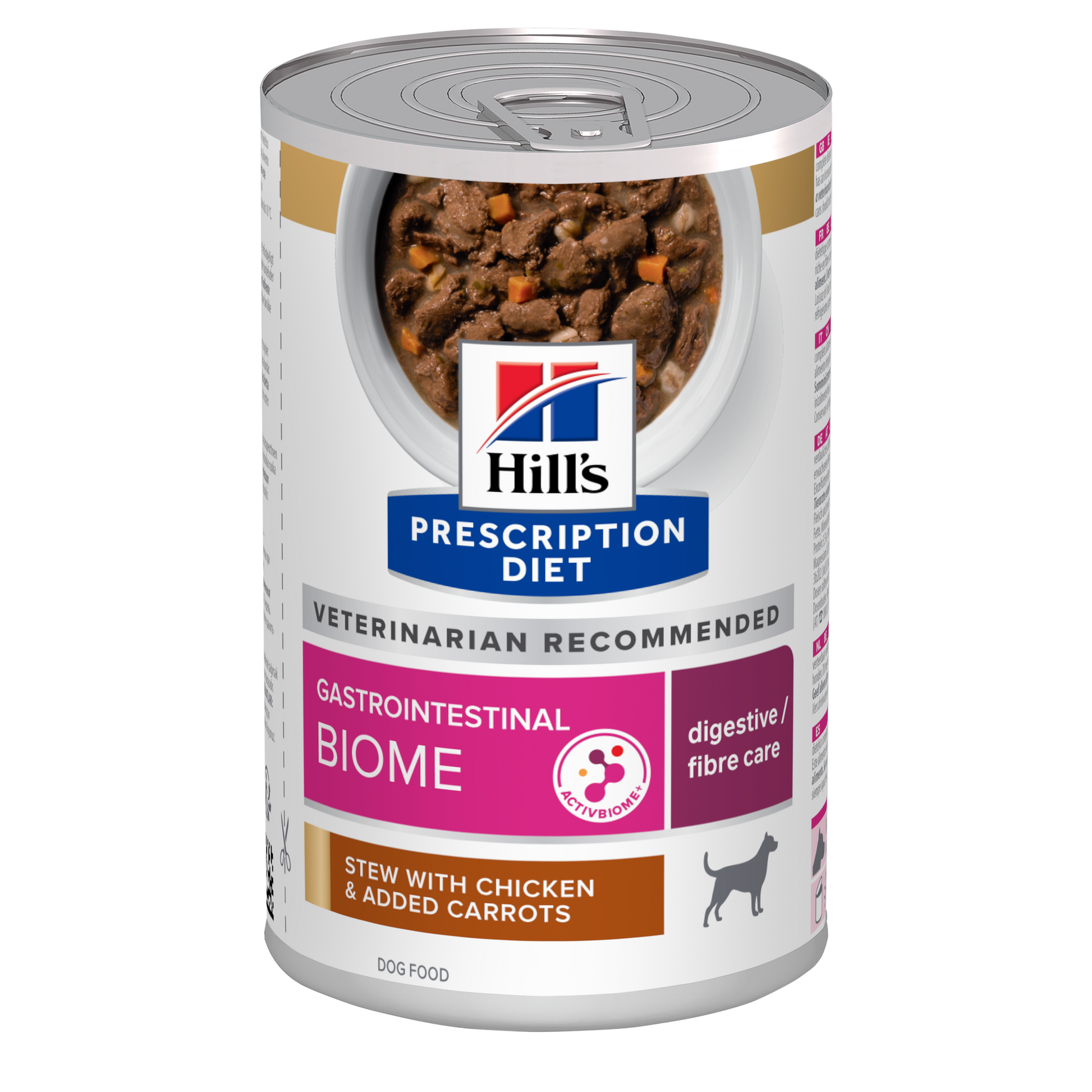 Hill's PRESCRIPTION DIET Gastrointestinal Biome muhennos koirille - kana & porkkanaa 12x354g - packshot_png