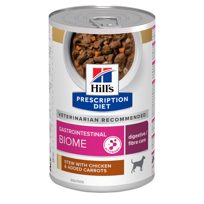 Hill's PRESCRIPTION DIET Gastrointestinal Biome muhennos koirille - kana & porkkanaa 12x354g - packshot_png