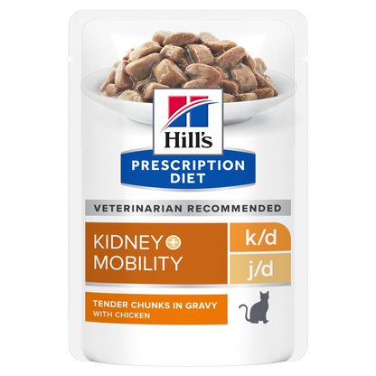 Hill's PRESCRIPTION DIET k/d + Mobility kissan märkäruoka - kana 12x85g - packshot_png
