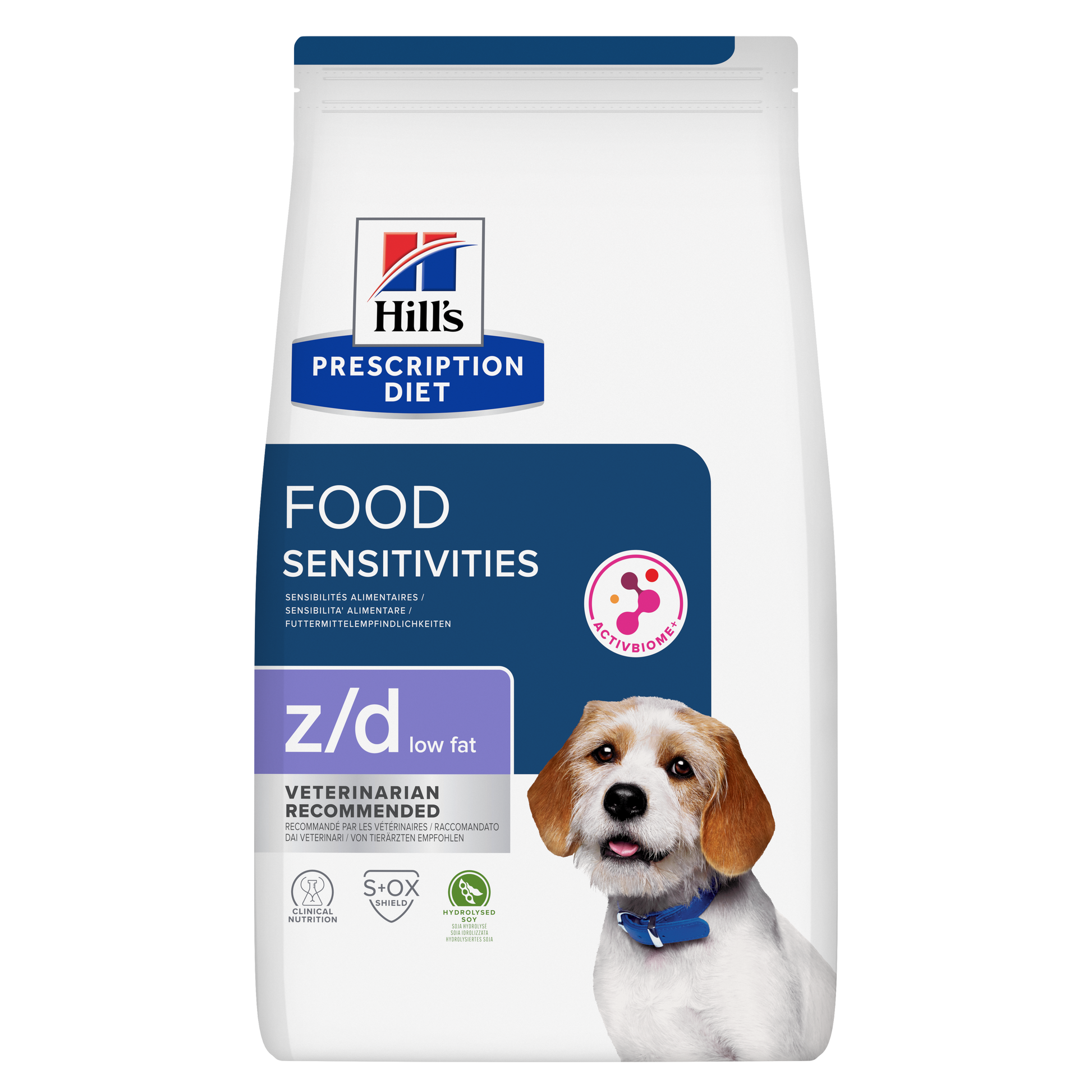 Hill's Prescription Diet z/d Low Fat Hydrolysed Soy Recipe Food Sensitivities -koiran kuivaruoka Pussi - packshot_png