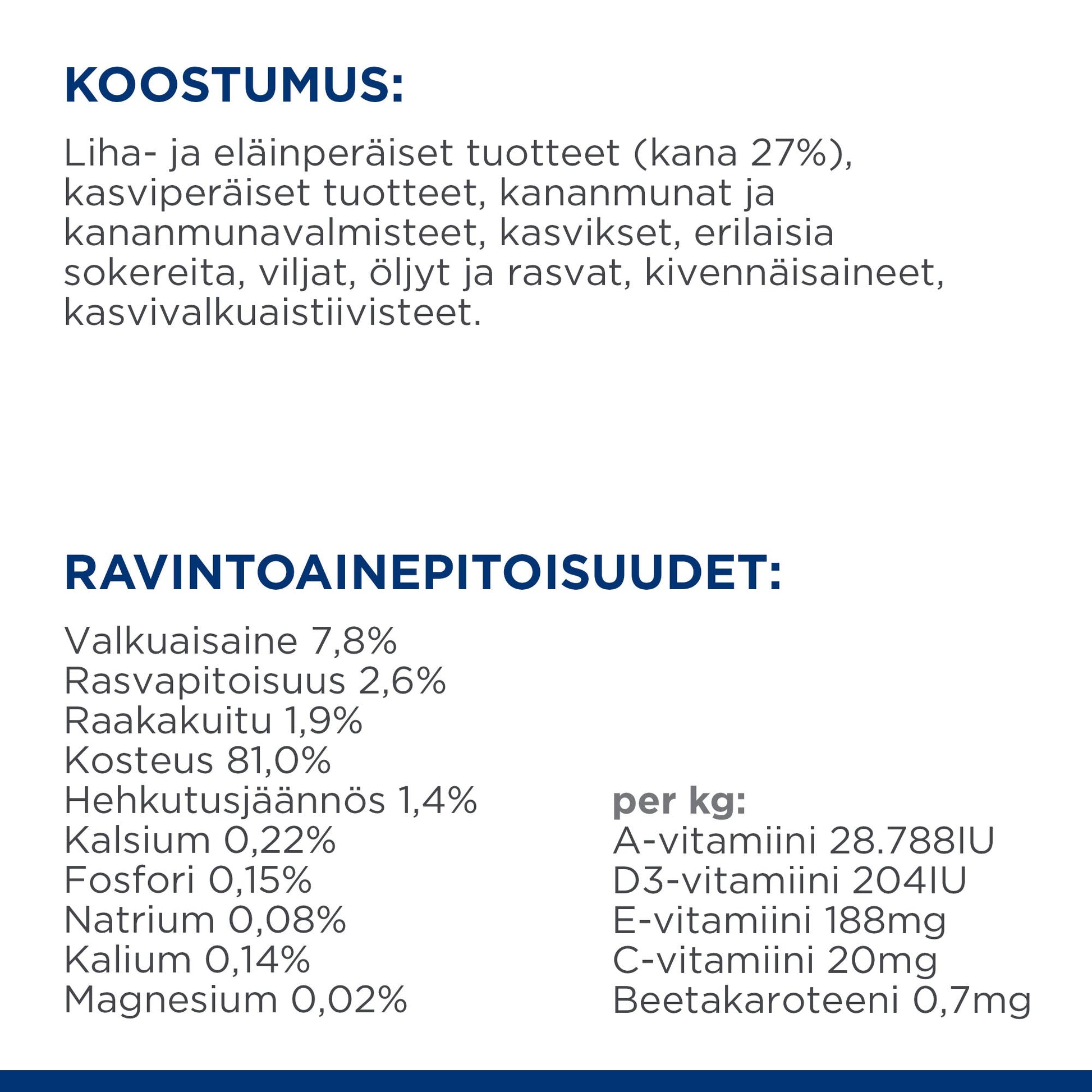 Hill's PRESCRIPTION DIET Metabolic kissan märkäruoka - kana 12x85g - PD Metabolic Pouch_CAT_BK25986M__Composition_FI
