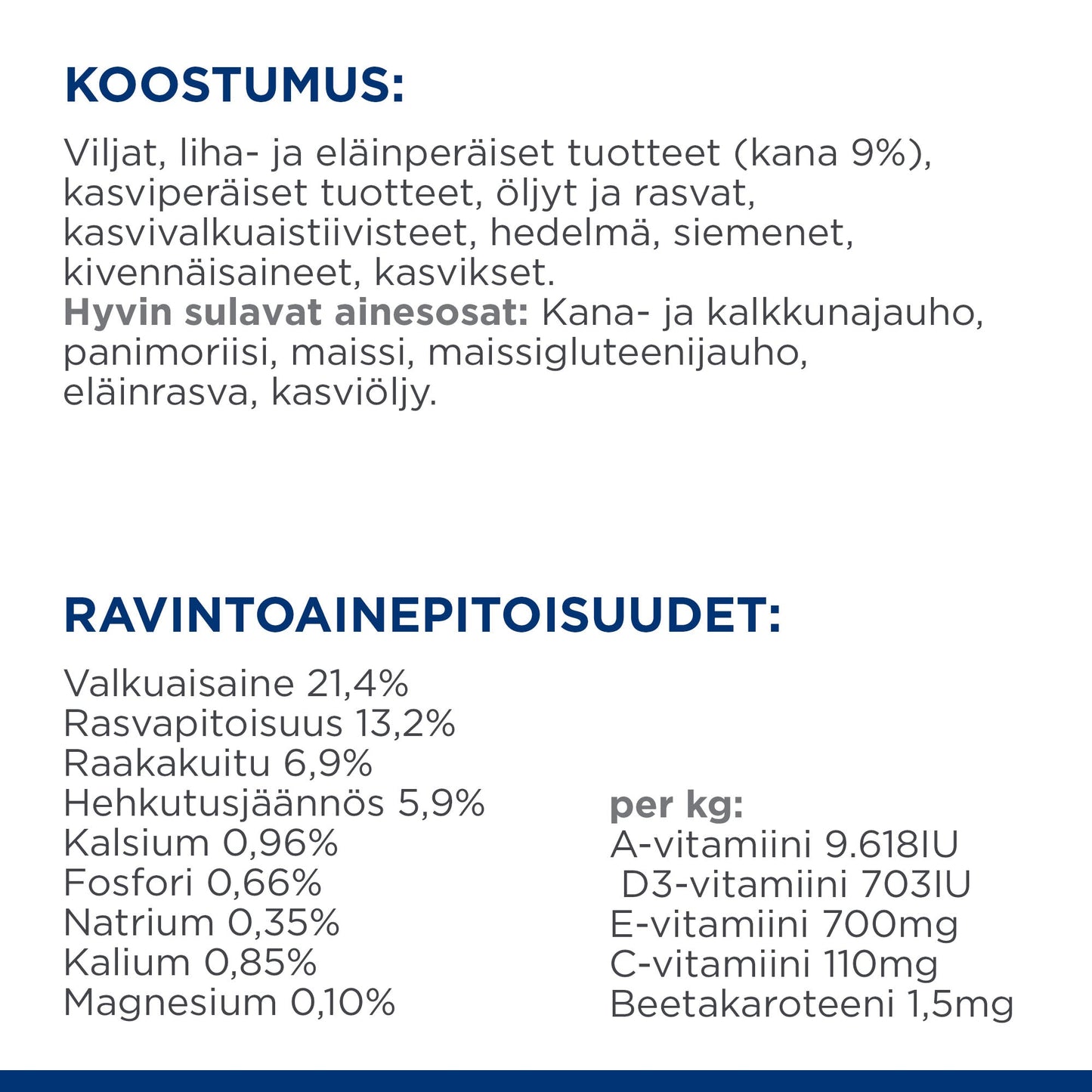 Hill’s PRESCRIPTION DIET Gastrointestinal Biome Mini koiran kuivaruoka - kana - Ingredient Panel