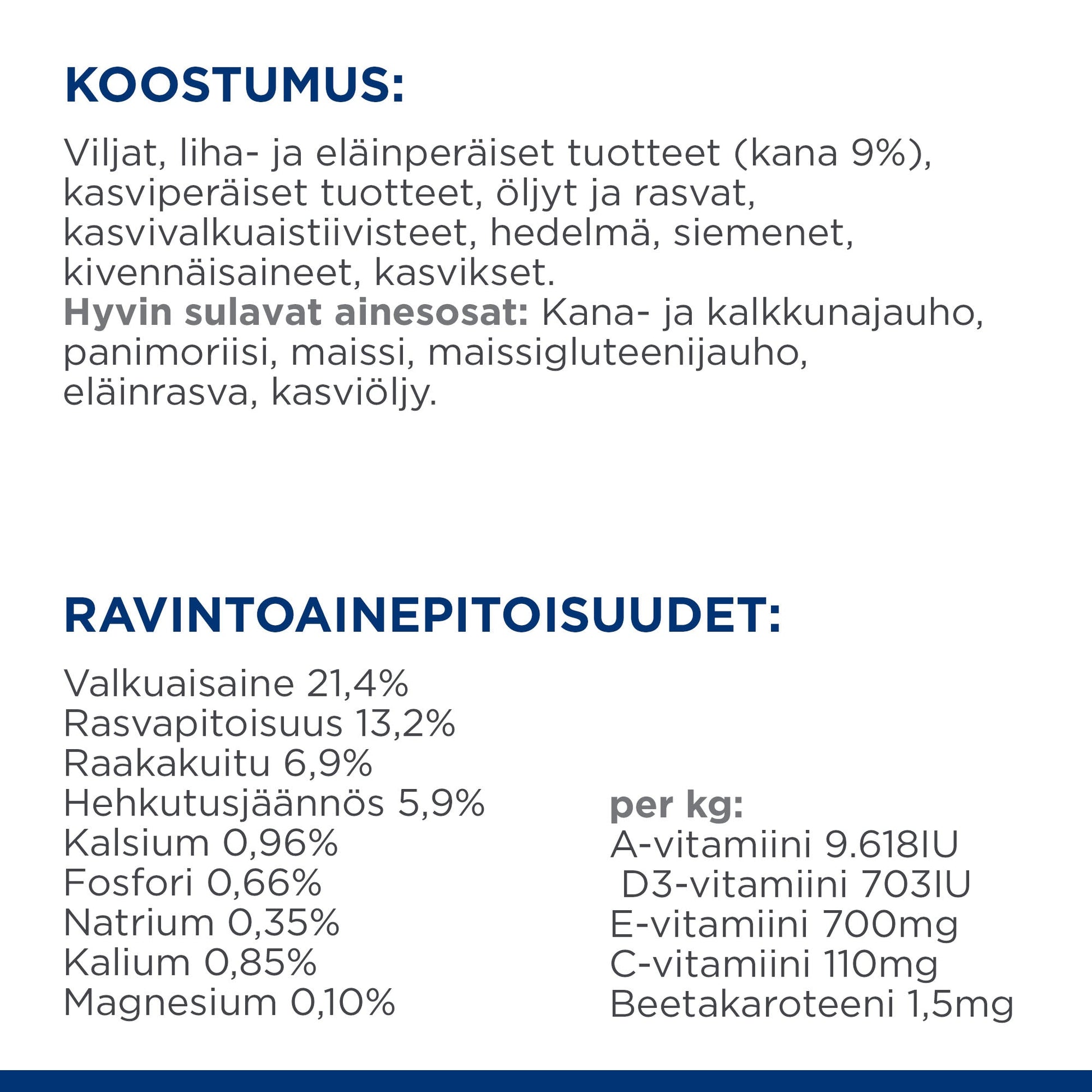 Hill’s PRESCRIPTION DIET Gastrointestinal Biome Mini koiran kuivaruoka - kana - Ingredient Panel