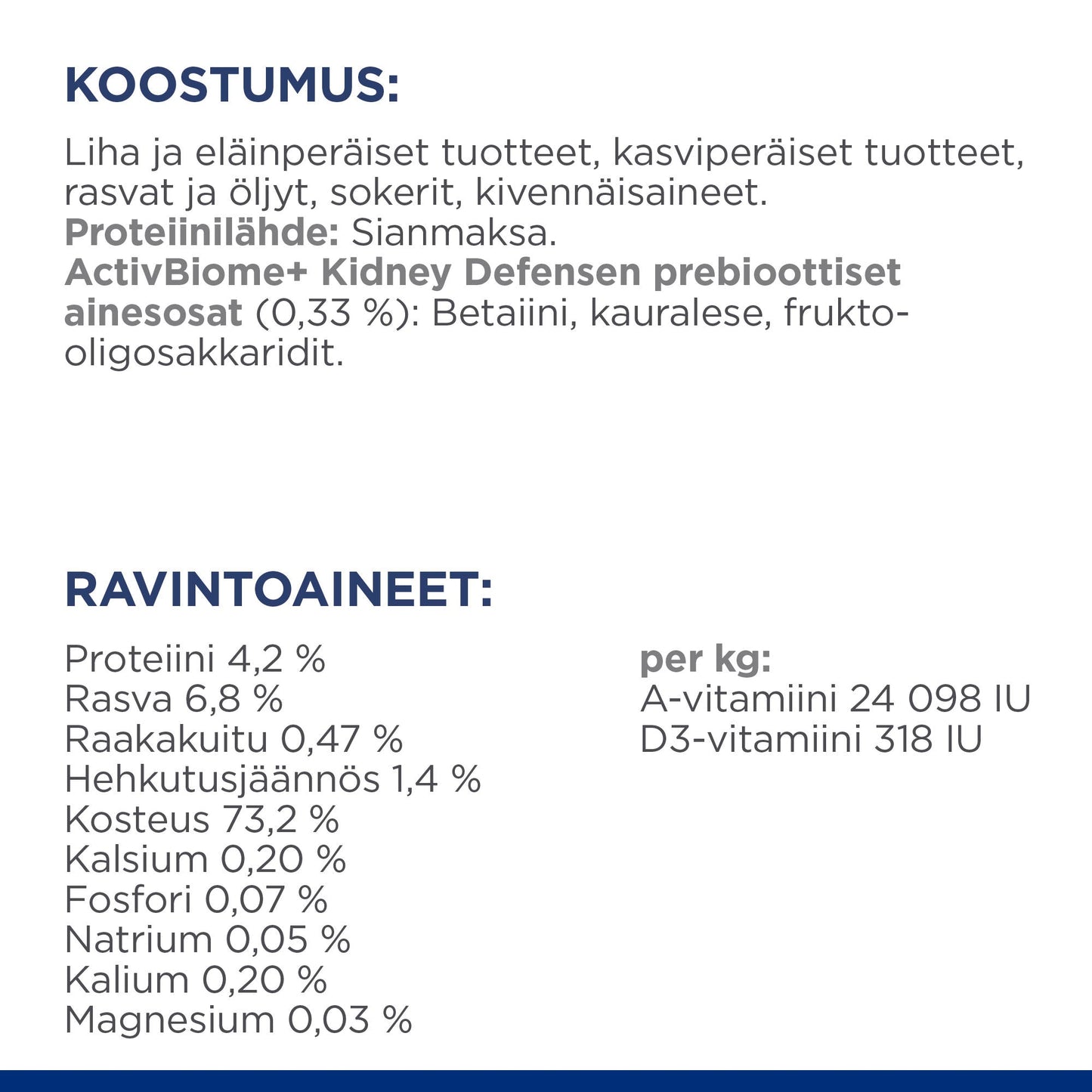 Hill's PRESCRIPTION DIET k/d -koiranruoka - Ingredient Panel