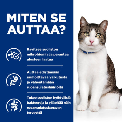 Hill's Prescription Diet Gastrointestinal Biome Stress with Chicken -kissanruoka Pussi - How it Helps