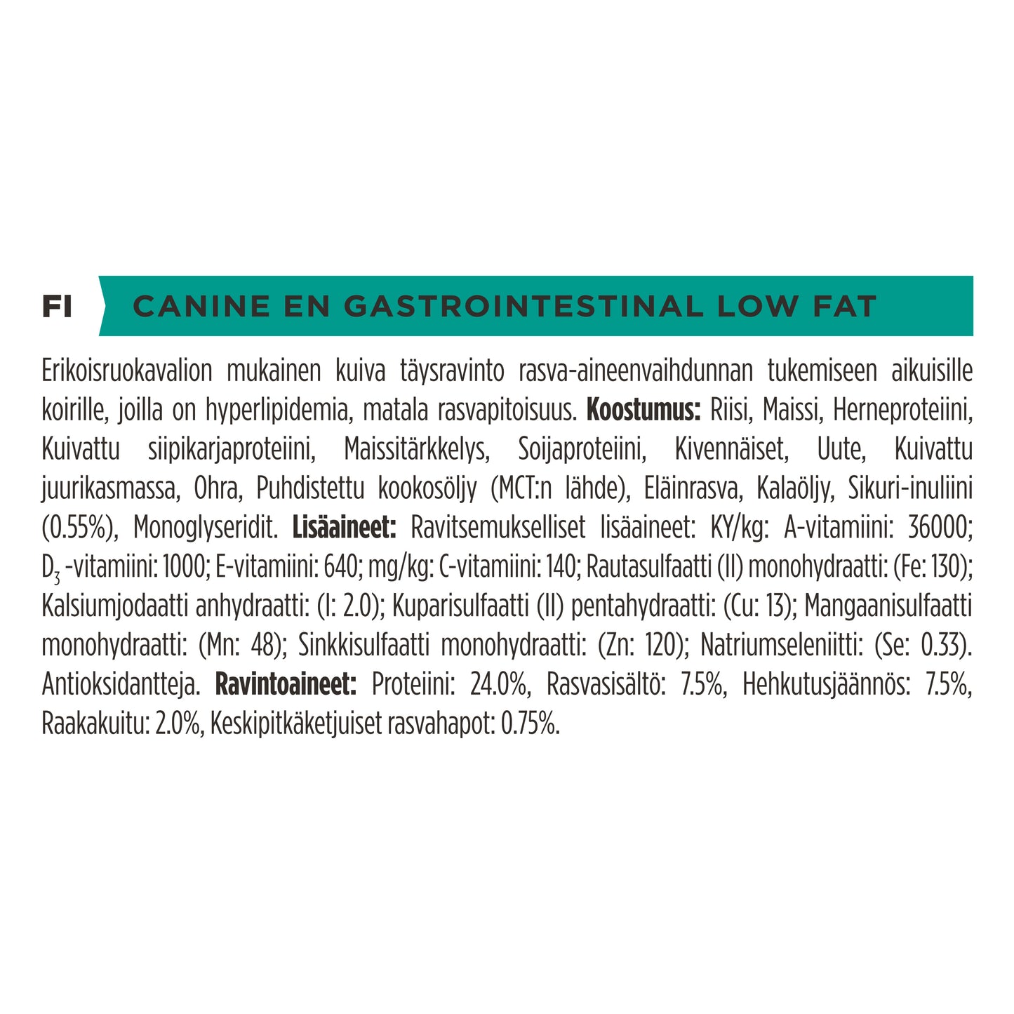 PURINA® PRO PLAN® VETERINARY DIETS EN Gastrointestinal® Low Fat