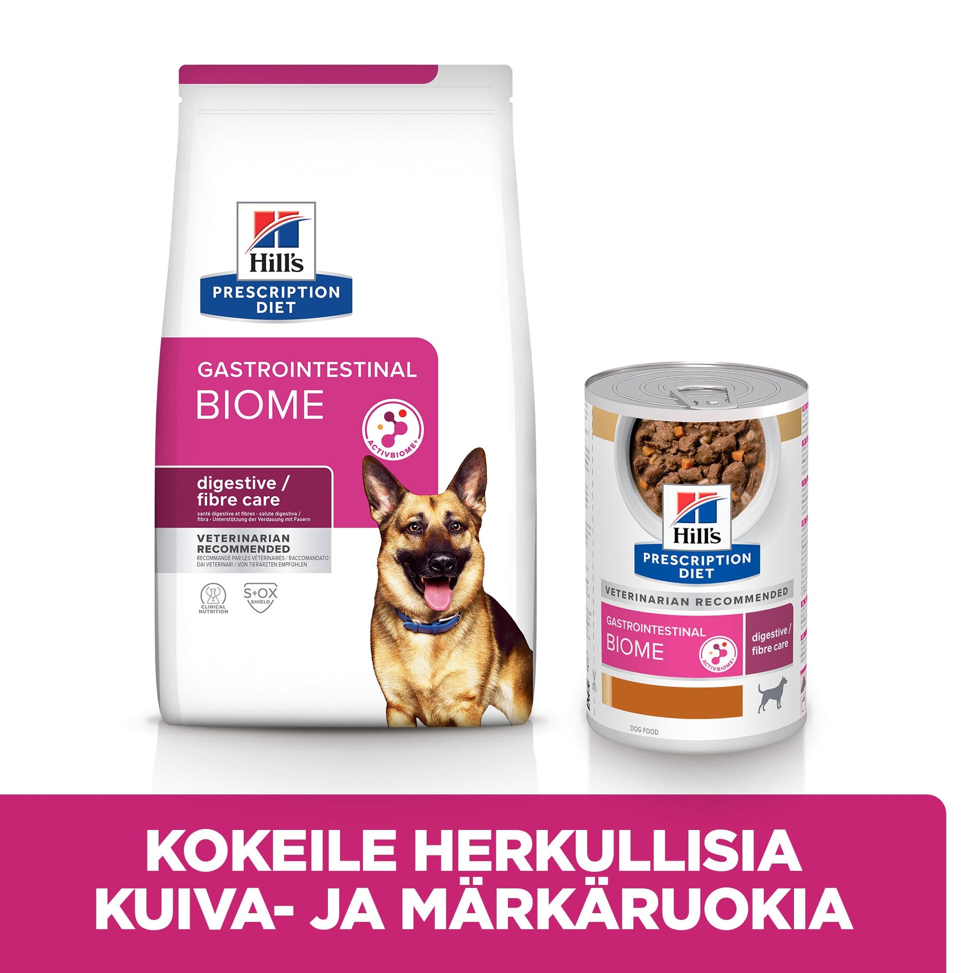 Hill's PRESCRIPTION DIET Gastrointestinal Biome muhennos koirille - kana & porkkanaa 12x354g - DOG_BK32324M_BK32555_Cross_Sell_FI