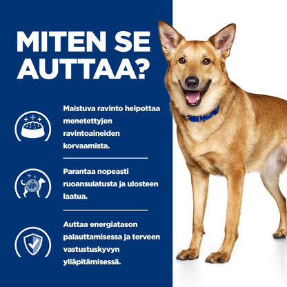 Hill's PRESCRIPTION DIET i/d koiran märkäruoka - kalkkuna 12x360g - BK30978M_BK31617_BK30920_How_Helps_FI
