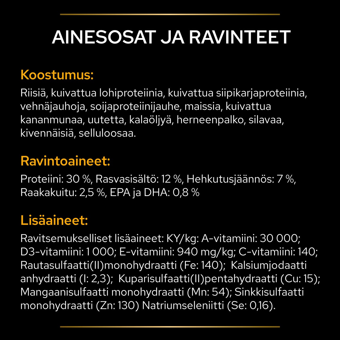 PURINA® PRO PLAN® Veterinary Diets JM Joint Mobility tuotesisältö.