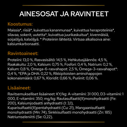 PURINA® PRO PLAN® Veterinary Diets NF Renal Function tuotesisältö.
