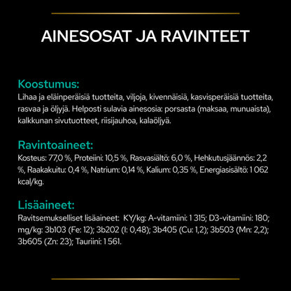 PURINA® PRO PLAN® Veterinary Diets - Feline EN ST/OX Gastrointestinal märkäruuan tuotesisältö.