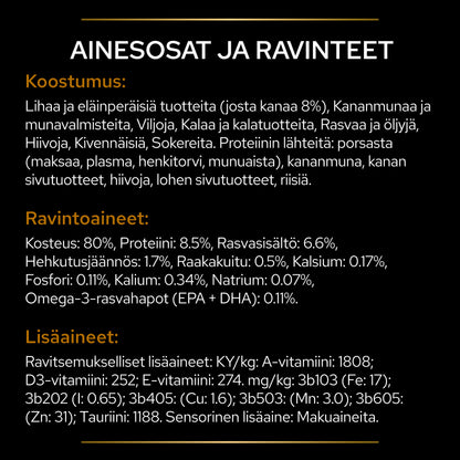 PURINA® PRO PLAN® Veterinary Diets - NF Early Care Renal Function märkäruuan tuotesisältö.