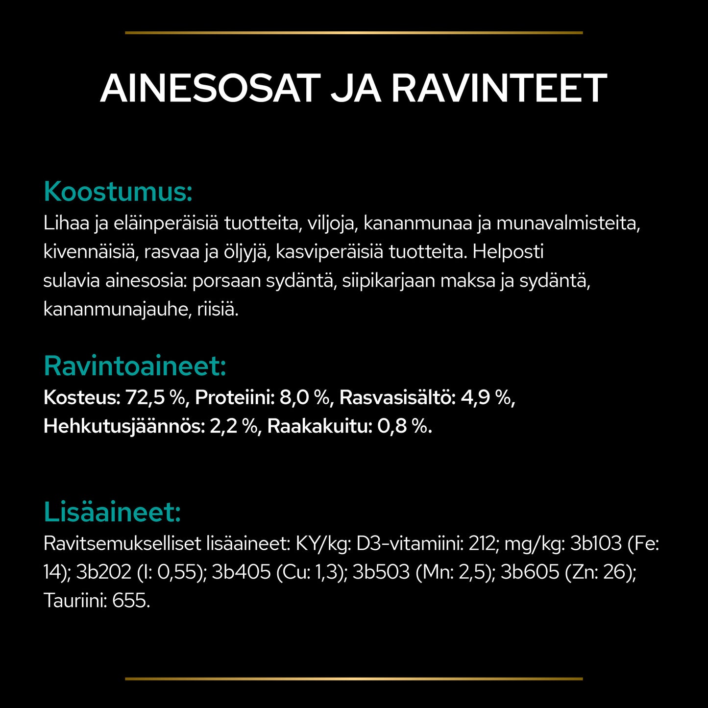PURINA® PRO PLAN® VETERINARY DIETS EN Gastrointestinal™ Märkäruoka tuotesisältö.