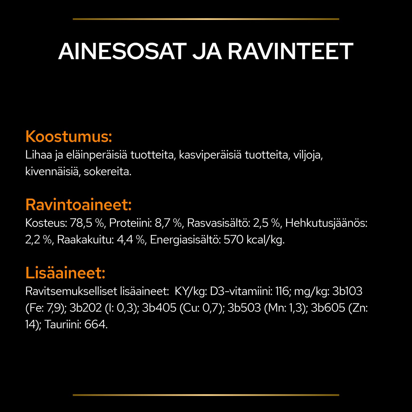 PURINA® PRO PLAN® Veterinary Diets OM Obesity Management Märkäruoka tuotesisältö.