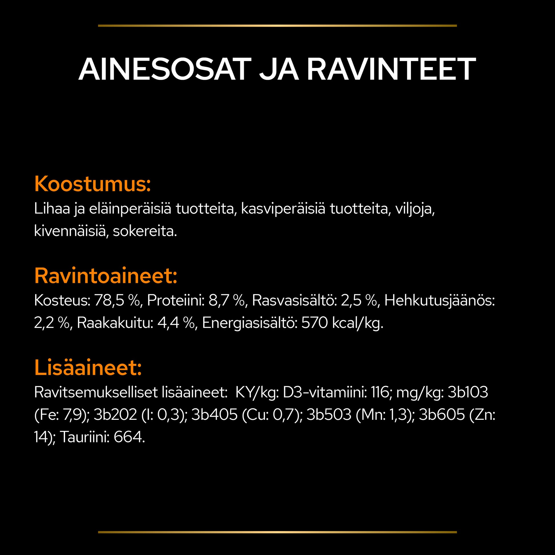 PURINA® PRO PLAN® Veterinary Diets OM Obesity Management Märkäruoka tuotesisältö.