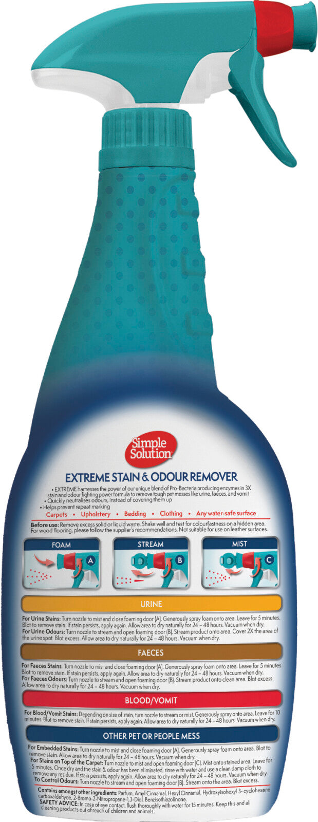 Simple Solution Extreme stain & odour remover - Tahran- ja hajunpoistaja koirille