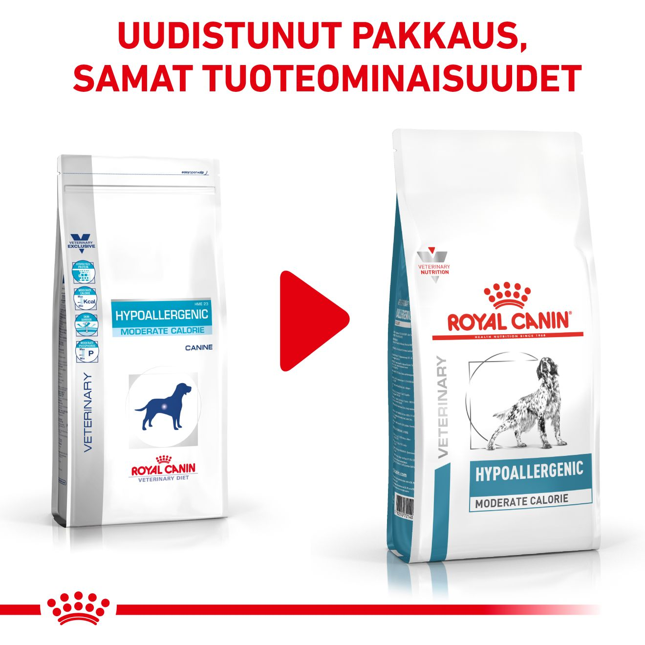 Royal Canin Veterinary Diets Derma Hypoallergenic Moderate Calorie koiran kuivaruoka